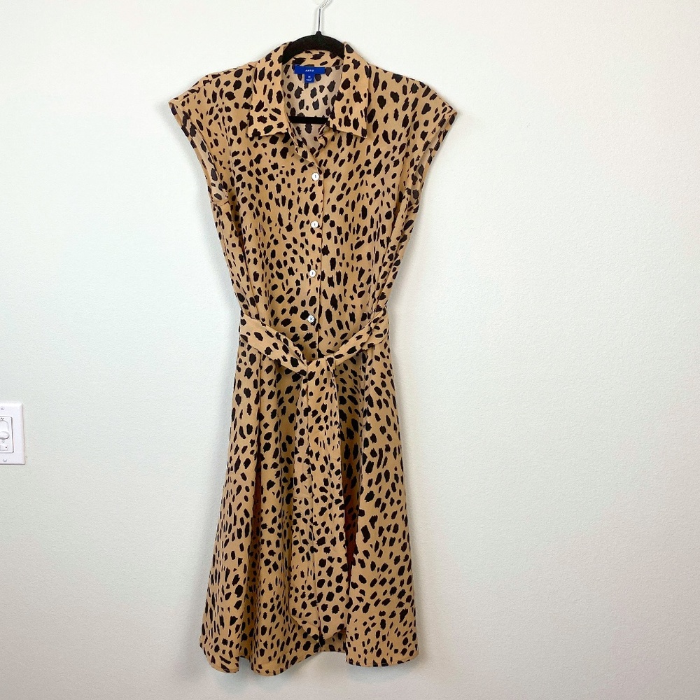 Leopard print shirt dress